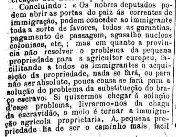 Trecho da edição de 15 de fevereiro de 1884 do jornal 'A Província de São Paulo' – atual 'O Estado de S. Paulo'