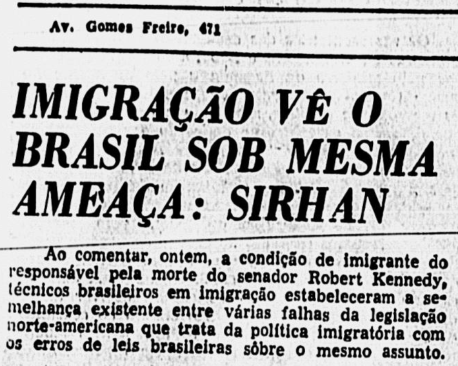 Trecho da edição de 7 de junho de 1968 do diário carioca Correio da Manhã.