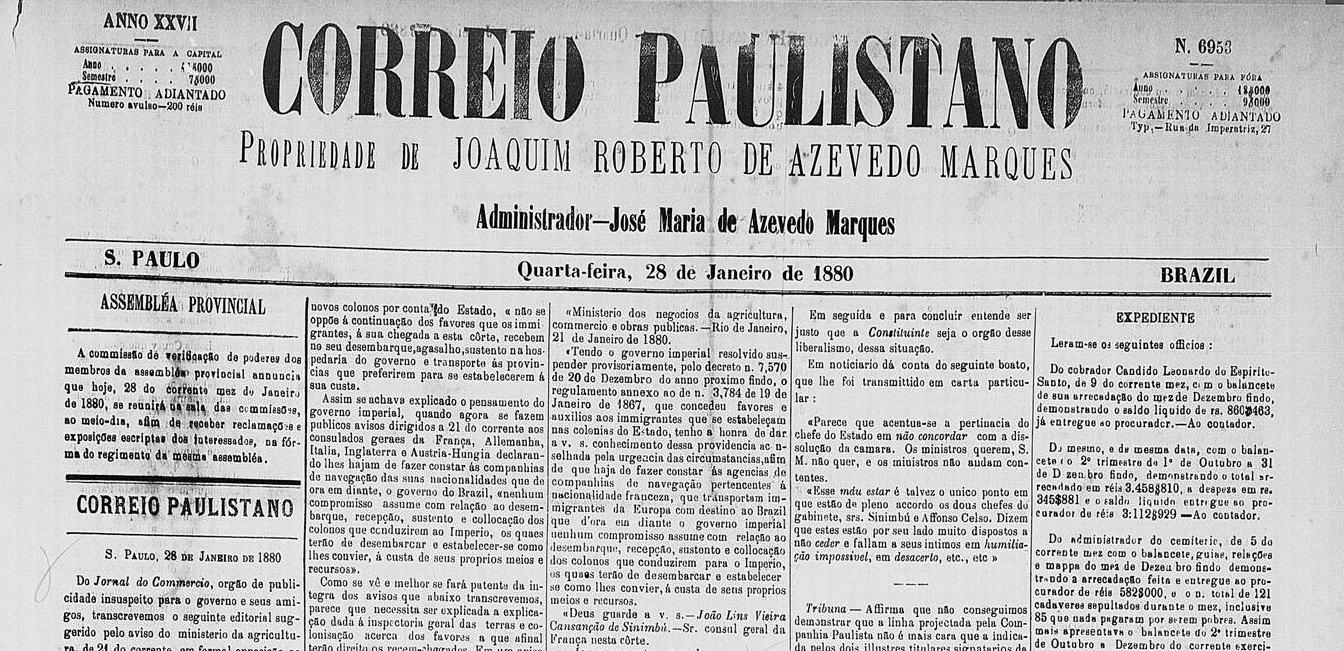 Correio Paulistano de 28 de janeiro de 1880