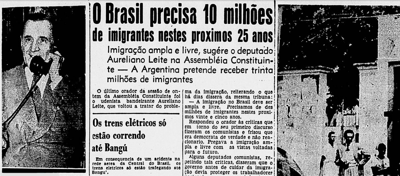 Trecho da edição de 27 de abril de 1946 do Diário da Noite.