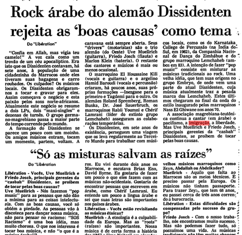 Trecho do caderno de cultura “Ilustrada”, da Folha de S. Paulo, edição de 1o de janeiro de 1989
