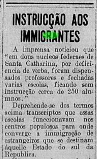 Trecho de editorial do Jornal do Brasil de 4 de abril de 1923