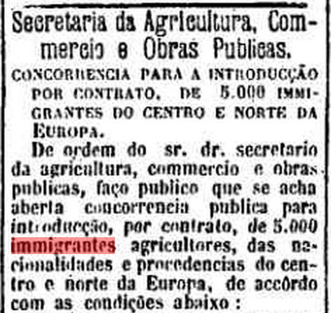 Edição de 18 de fevereiro de 1905 do jornal O Estado de S. Paulo