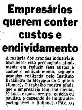 Trecho da primeira página do jornal O Globo de 22 de junho de 1980.