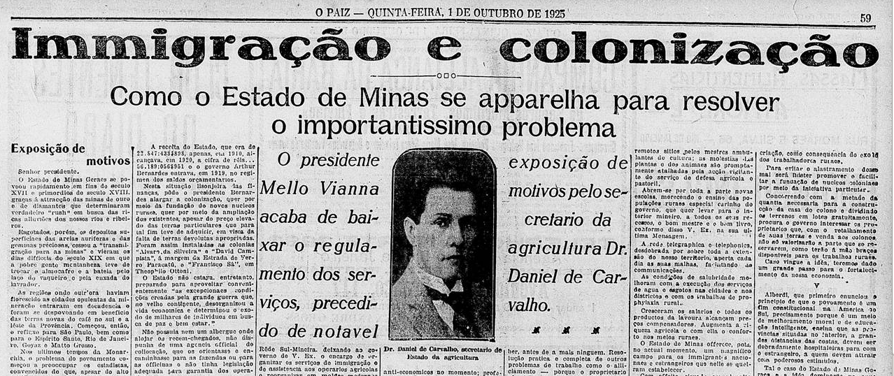 Trecho do jornal 'O Paiz' de 1. de outubro de 1925.