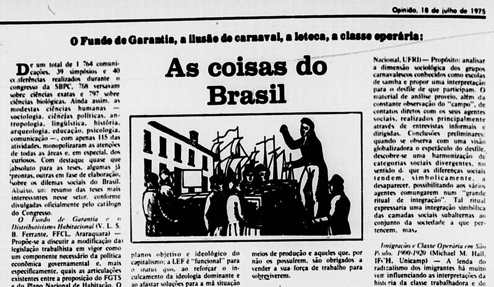 Semanário da imprensa alternativa Opinião, edição de 18 de julho de 1975