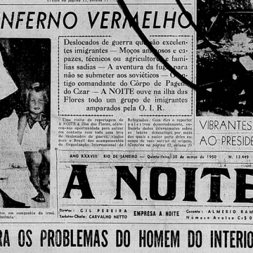 Trecho da capa do Diário A Noite, edição de 30 de março de 1950