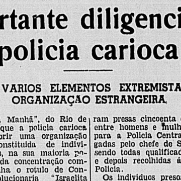 Registro do Correio Paulistano de 28 de novembro de 1935 sobre o episódio.