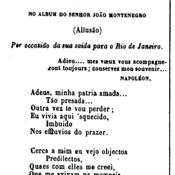 Poema divulgado na revista 'A Illustração Luso-Brazileira' em sua edição de número 24, de 18 de junho de 1859