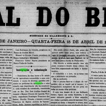 Trecho da capa do Jornal do Brasil de 15 de abril de 1891