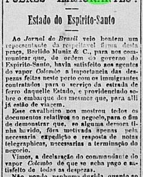 Trecho do Jornal do Brasil de 15 de janeiro de 1897