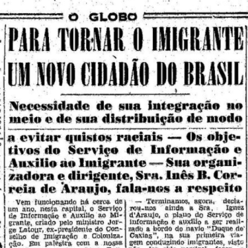 Trecho da edição de 24 de outubro de 1949 do jornal O Globo