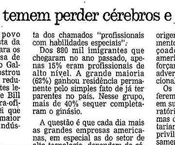 Trecho da edição de 25 de agosto de 1995 do jornal O Globo