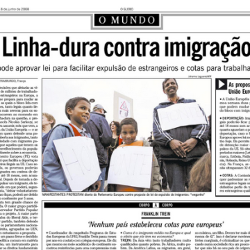 Edição do jornal O Globo de 8 de junho de 2008